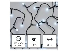 EMOS D5AC02  80LED  8m CW IP44 řetěz kulička bílá, časovač (ZY0901)