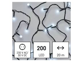 EMOS D5AC03  200LED  20m CW IP44 řetěz kulička bílá, časovač (ZY0903)