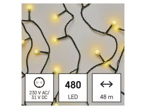 EMOS D5AW05 480LED  48m WW IP44 řetěz kulička teplá, časovač