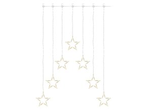 LED vánoční závěs – 7 hvězd, 67x125 cm, vnitřní, teplá bílá