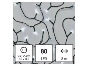 EMOS D4AC02 80LED  8m CW IP44 řetěz bílý,časovač (ZY0802)