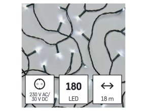 EMOS D4AC04  180LED  18m CW IP44 řetěz bílý, časovač (ZY0804)