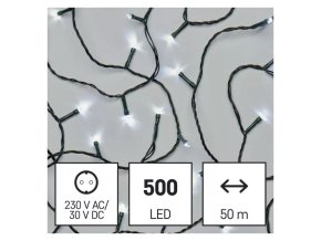 EMOS D4AC06  500LED  50m CW IP44 řetěz bílý,časovač (ZY0806)