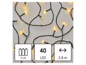 EMOS D4FW01  40LED  2,8m 3xAA IP44 řetěz teplá bílá časovač (ZY2054)