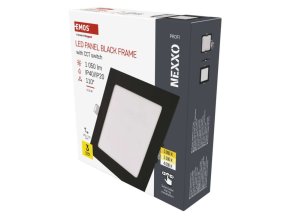 LED vestavné svítidlo NEXXO, čtvercové, černé, 12,5W, se změnou CCT
