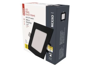 LED vestavné svítidlo NEXXO, čtvercové, černé, 7W, se změnou CCT