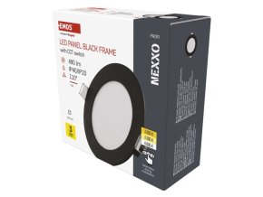 LED vestavné svítidlo NEXXO, kruhové, černé, 7W, se změnou CCT