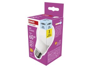 LED žárovka Classic A60 / E27 / 7 W (60 W) / 806 lm / Studená bílá