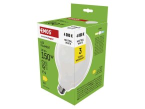 LED žárovka Filament G125 / E27 / 18 W (150 W) / 2452 lm / neutrální bílá