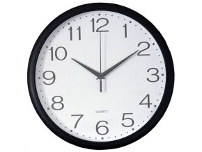 MAT hodiny nástěnné průměr 30cm sklo plast černé-bílé (615025)