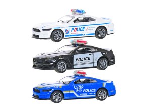 Mikro auto policejní Speed Car 11cm kov na zpětný chod