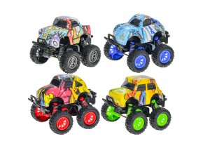 Mikro auto terénní odpružené Drive 8,5cm plast na zpětný chod