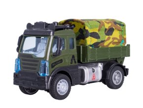 Mikro auto vojenské MILITARY plast 13cm na zpětný chod