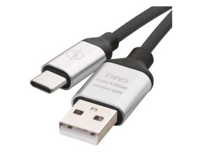 Nabíjecí a datový kabel USB-A 2.0 / USB-C 2.0, 1 m, černý