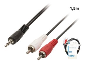 Nedis CAGL22200BK15 Jack 3,5mm - 2 x Cinch 1,5m