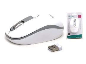 Omega mouse bezdrátová OM220WG bílo-šedá