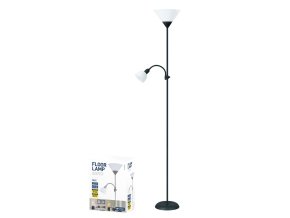 Platinet PFLF066B podlahová lampa E27 + E14 černá