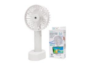 Platinet PRDF322 přenosný ventilátor nabíjecí se stojánkem a zvlhčovací funkcí 3v1 10,5cm