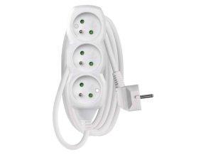 Prodlužovací kabel 2 m / 3 zásuvky / bílý / PVC / 1 mm2