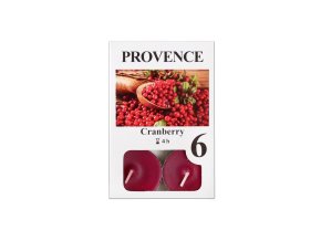 Provence svíčka vosková čajová 6ks brusinka 560227/89