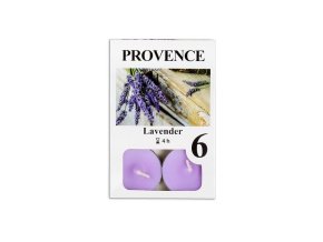Provence svíčka vosková čajová 6ks levandule 560227/77
