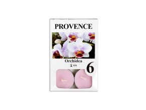 Provence svíčka vosková čajová 6ks orchidej 560227/40