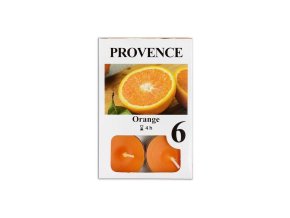 Provence svíčka vosková čajová 6ks pomeranč 560227/84