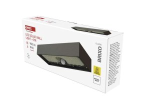 Solární LED svítidlo BRIXO s pohybovým čidlem, černé, neutrální bílá