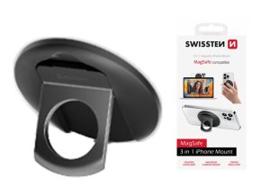 SWISSTEN 3v1 MagStick iPhone držák s kroužkem na prst, stojánek, uchycení na MacBook (MagSafe)