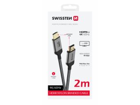 Swissten HDMI kabel nylonem opletený 4K 60Hz 2m