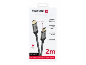 Swissten HDMI kabel nylonem opletený 8K 60Hz 2m