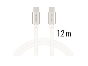 SWISSTEN kabel USB-C USB-C textilní 1,2m 3A stříbrná