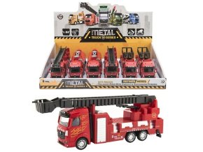 Teddies auto Fire Truck hasiči kov-plast 21-23cm na zpětný chod