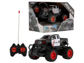 Teddies auto RC policie terénní pick-up plast 16cm na baterie dálkové ovládání