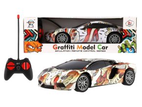 Teddies auto RC závodní graffiti plast 23cm na baterie dálkové ovládání