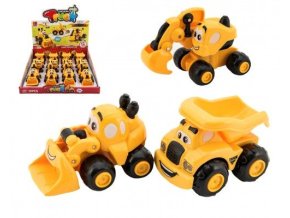 Teddies auto stavební pro nejmenší na volný chod plast 9cm
