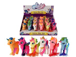 Teddies jednorožec Lanyi s křídly česací s hřebenem 14cm plast