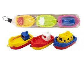Teddies lodě - čluny 3ks do vody plast 14cm