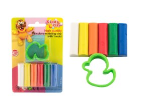 Teddies modelína-plastelína Kiddy Clay 50g 6ks s vykrajovátkem