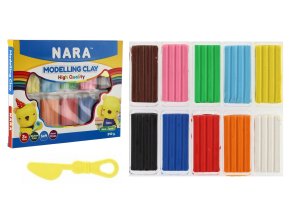 Teddies modelína-plastelína Nara 240g 10 barev s tvořítkem