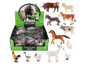 Teddies zvířátka domácí farma plast 5-10cm mix druhů (Farm pasture)