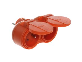 Tympol Düwi R-270P rozbočka 2 x kulatá přímá IP44 oranžová (34044)