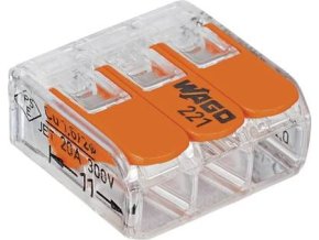 WAGO 221-413 svorka FLEXI s páčkou    3x 0,2 -4mm - 50ks
