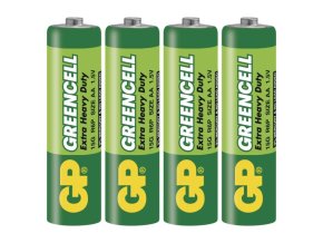 Zinková baterie GP Greencell AA (R6), 4 ks