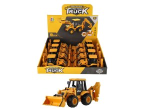 Teddies stavební stroj nakladač Friction Truck plast 17cm na setrvačník