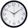 MAT hodiny nástěnné průměr 30cm sklo plast černé-bílé (615025)