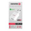 SWISSTEN (box) adaptér 230V/2,1A 2xUSB BÍLÁ