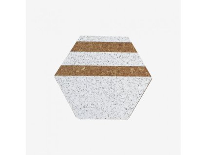 korkovy podtacek hexagon bily