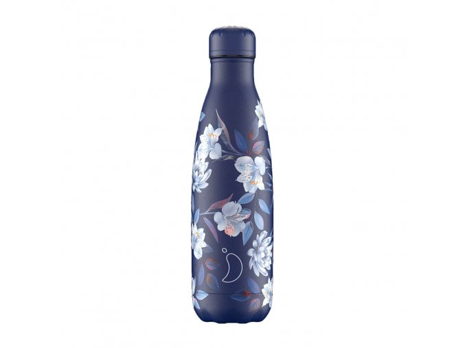 Nerezová fľaška Chilly's - Floral - Fleurs Bleues
