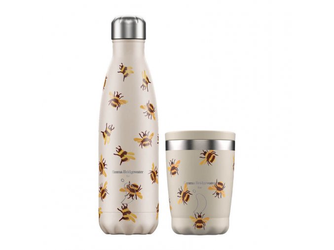 Darčeková sada - nerezová fľaška a pohar Chilly's - Emma Bridgewater - Bumblebees